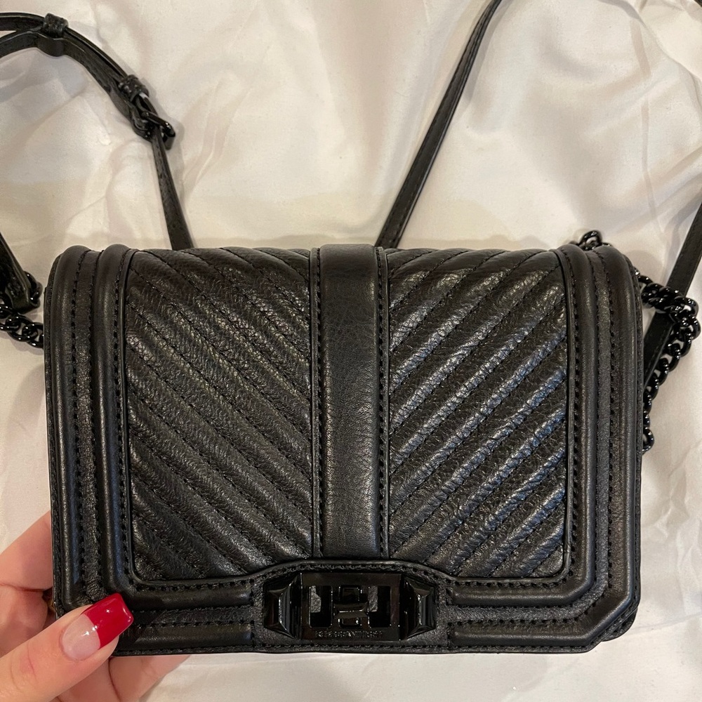 Rebecca Minkoff Black Quilted Leather Crossbody Bag